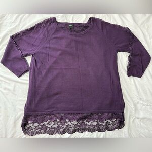 Torrid Purple Lace-Back Knit sweater/top